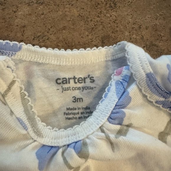 Carter's -Pink, Purple, and Blue Floral Baby Bodysuits, Size 3M - Picture 4 of 11